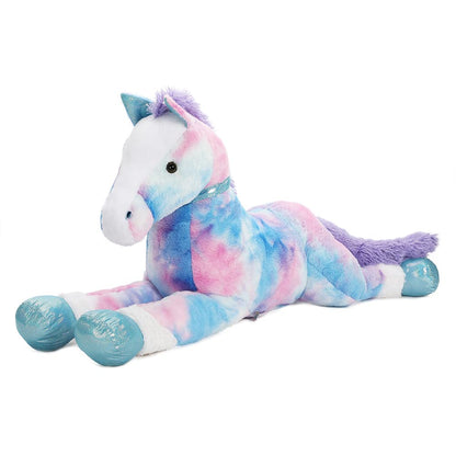 Tezituor 47 Inch Giant Horse Stuffed Animal, 4ft Realistic Chocolate Stuffed Horse Plush Toy, Hugging Soft Horse Pony Plush Pillow for Boys Girls,