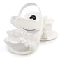 GDSDYM Infant Baby Girls Summer Sandals with Flower Bowknot Soft Sole Wedding Dress Flats Newborn First Walkers Crib Dress Shoes