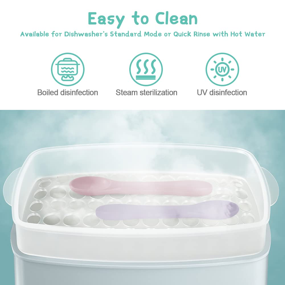 Vicloon Silicone Baby Feeding Spoons - 7 PCS First Stage for Infants, Ultra-Durable & Chewproof, Dishwasher Safe Baby Utensils