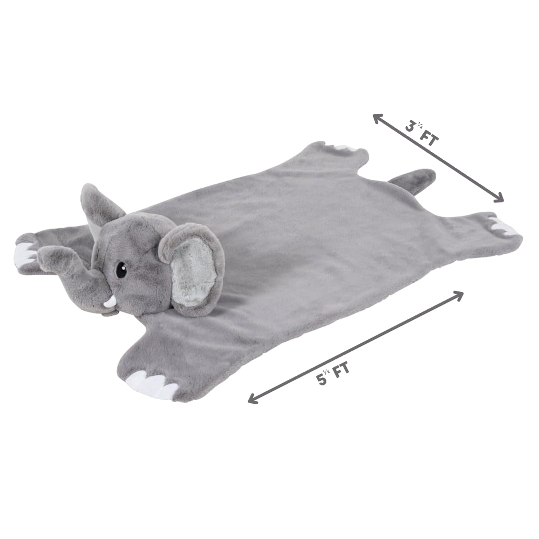 Plush PlushieRugs - Animal Rug for Kids Room, Fluffy Nursery and Fur Kids Rugs for Playroom - Big Large Stuffed Animals Irregular Shaped Rug that Works Great as Woodland Nursery Decor (Dinosaur)