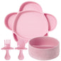 grabease Baby Essentials Must-Haves - Complete Feeding Set for Baby-Led Weaning and Portion Control - Suction Bottoms 4 Piece Set, BPA and Phthalates-Free, Blush