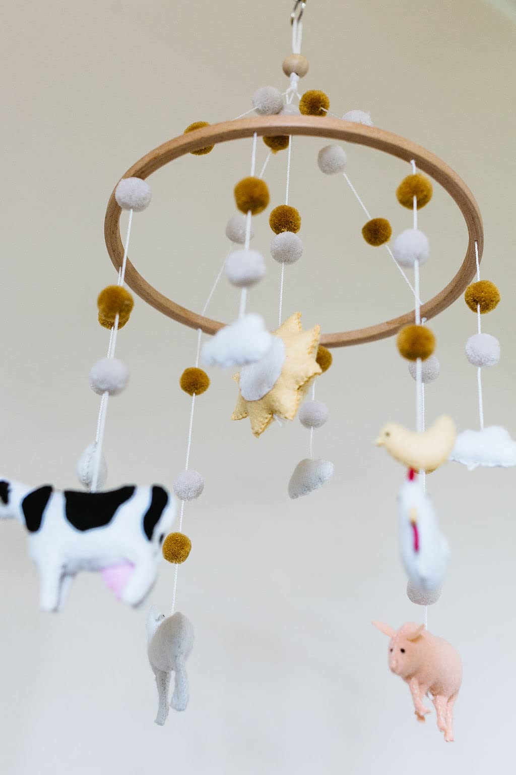 Baby Crib Mobile (Felt Rose) - Baby Shower Gift Nursery Decorations - Handmade Floral Decor for Girls