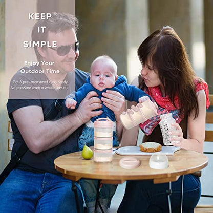 Termichy Stackable Formula Dispenser Portable Milk Powder Container, 2 Pack, Mint