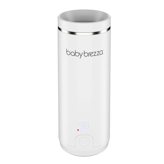 Baby Brezza Superfast Portable Baby Bottle Warmer – 67% Faster - Travel Breastmilk Warmer and Formula Warmer - Safe, Even Heating - Up to 9oz - No Adapters, Black