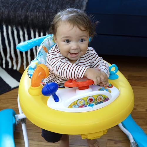 Baby Einstein Sky Explorers Baby Walker Activity Center and Sensory Play Learning-Toy with Lights, Songs and Sounds, Age 6 Months+, Blue