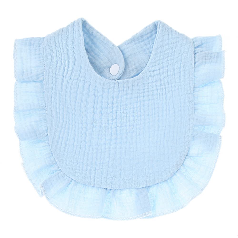 4 PACK Solid Muslin Baby Drool Bibs Set for Unisex Boys Girls Cotton Adjustable Teething Feeding Drooling Bibs