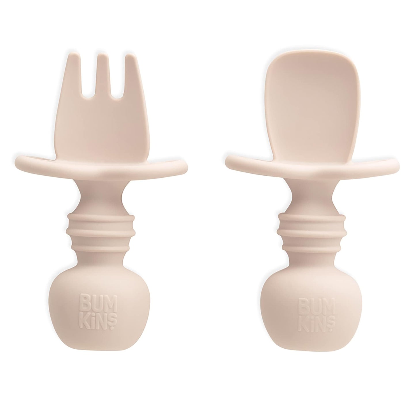 Bumkins Disney Baby Utensils Set, Chewtensils Silicone Spoons for Dipping, Self-Feeding, Baby Led Weaning, Trainer Learning, First Stage Eating, Soft Fork and Spoon, Babies 6 Months, Minnie Mouse