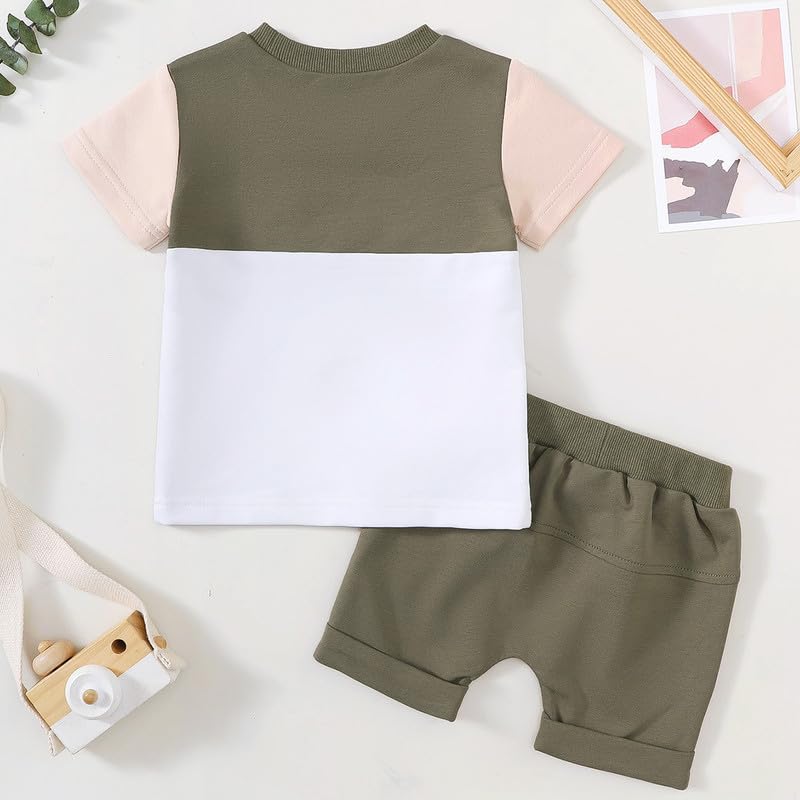 Yvowming Toddler Baby Boy Clothes Kids Summer Truck Print T Shirt Short Set with Pockets 0-4T