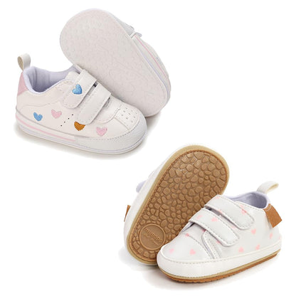 Clowora Baby Boys Girls Shoes Non-Slip Rubber Sole Sneakers Infant First Walking Toddler Crib Shoes Newborn Loafers Flats.
