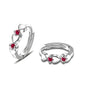 CiNily 14K White Gold Plated Small Hoop Earrings for Women Girls Heart Cubic Zirconia Hypoallergenic Earrings