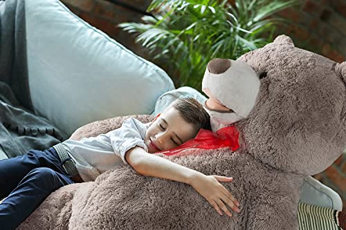 HollyHOME 6ft Teddy Bear Giant Teddy Bear Stuffed Animal with Embroidered Paws Holiday Valentine's Toy Gift for Girlfriend Kids 72 inches Brown