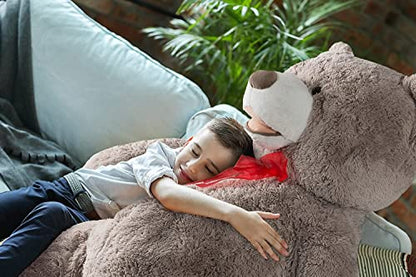 HollyHOME 6ft Teddy Bear Giant Teddy Bear Stuffed Animal with Embroidered Paws Holiday Valentine's Toy Gift for Girlfriend Kids 72 inches Brown