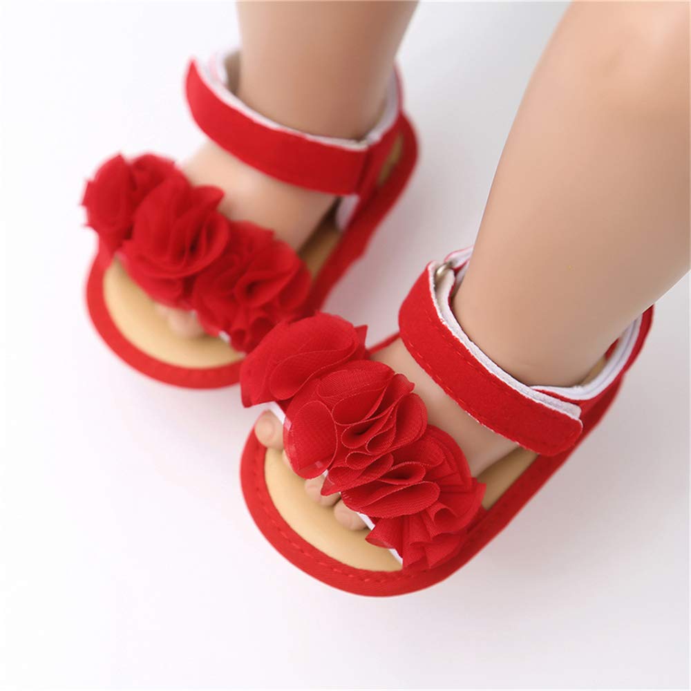 LAFEGEN Infant Baby Girls Summer Sandals Newborn Toddler First Walker Crib Dress Shoes