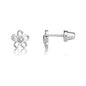 Cherished Moments Girls' Sterling Silver CZ Simulated Birthstone Daisy Earrings with Screw Back (6mm)