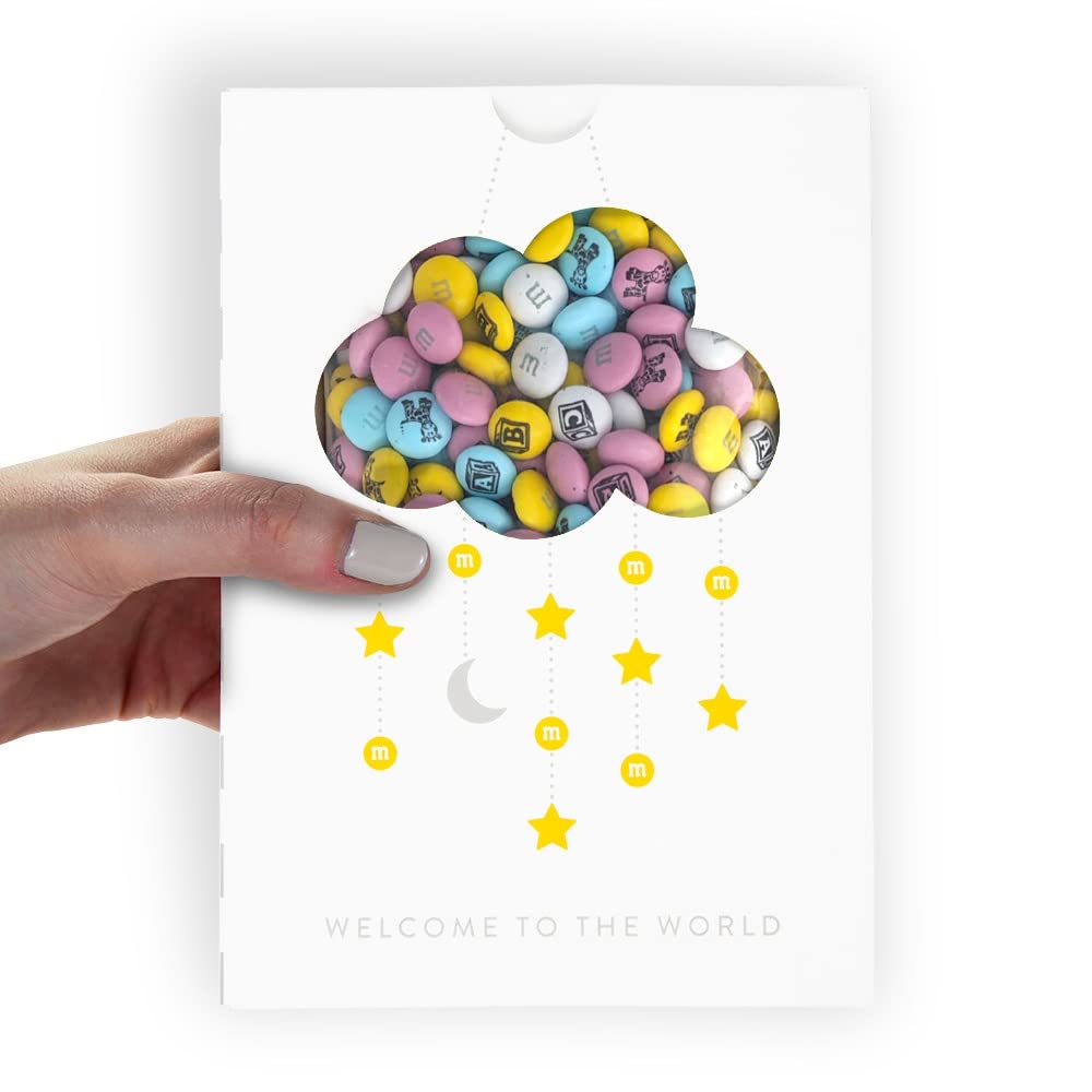 M&M'S World It's A Boy Milk Chocolate Candy 2lb Bag with White and Blue M&M'S for Baby Boy Showers Gender Reveal Parties and Baby Celebration Favors