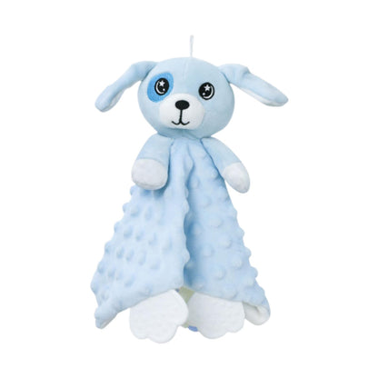 2025 6-in-1 Sensory Baby Security Blanket - Crinkle, Rattle & Teether, Machine-Washable Plush Lovey for Nursery/Stroller, Soft Cuddly Blanket Sleeping Animal for Babies and Toddlers (Grey)