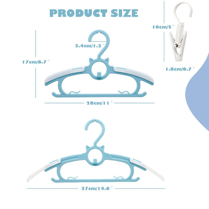 Baby Nursery Closet Hangers, Ultra Thin Non-Slip and Extendable Laundry Infant Pant Hanger for Newborn Clothes - 20pcs11-14" Pink Adjustable Children Coat Hanger for Girl Boy Toddler Kids Child