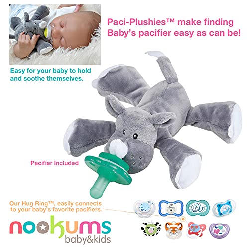 Nookums Paci-Plushies Buddies - Alligator Pacifier Holder - Adapts to Name Brand Pacifiers, Suitable for All Ages, Plush Toy Includes Detachable Pacifier