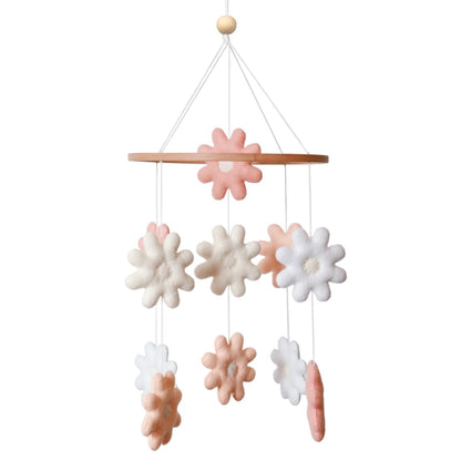 Baby Mobile for Crib - Handmade Modern Boho Baby Mobiles for Bassinet Felt Nursery Mobile Gender Neutral - Gold Moon and Stars - Girl Cribs Decorations