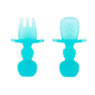 Bumkins Disney Baby Utensils Set, Chewtensils Silicone Spoons for Dipping, Self-Feeding, Baby Led Weaning, Trainer Learning, First Stage Eating, Soft Fork and Spoon, Babies 6 Months, Minnie Mouse