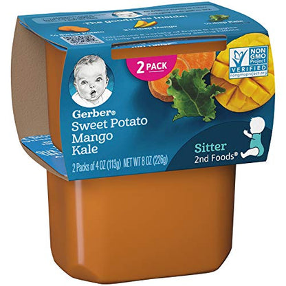 Gerber Purees 2nd Foods Sweet Potato Mango Kale Baby Food, 4 oz, 2 ct