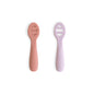 mushie Silicone First Feeding Baby Spoons | 2 Pack (Tradewinds/Shifting Sand)