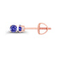 14K Gold Plated 925 Sterling Silver Hypoallergenic 3mm Round Genuine Birthstone Solitaire Screwback Stud Earrings