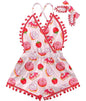 6M-3T Baby Girl Backless Bodysuit Outfit Set Romper Jumpsuit with Headband