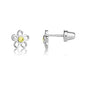 Cherished Moments Girls' Sterling Silver CZ Simulated Birthstone Daisy Earrings with Screw Back (6mm)