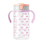 Evorie Tritan Spill Proof Toddler Straw Sippy Cup, 10 oz for Baby and Toddlers 1-3 Years Old, No Spill Straw Water Bottle with Removable Handles, Ideal for School, BPA-Free, Pink Rabbit