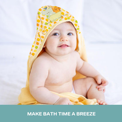 Spasilk Baby Bath Hooded Terry Towel with 3 Washcloths, Baby Bath Essentials, One Size, Blue Whale