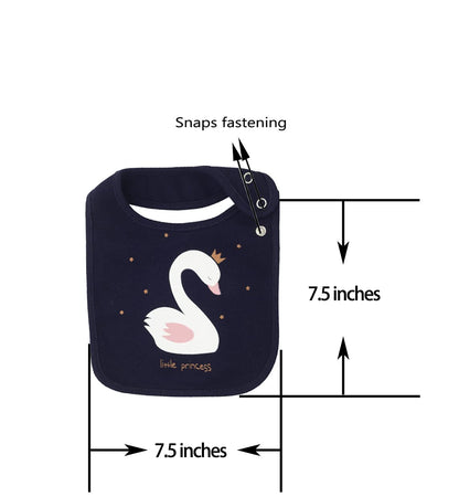 Maiwa 6 Pack Waterproof Cotton Baby Bibs for Girls Boys for Drooling Eating with Snaps