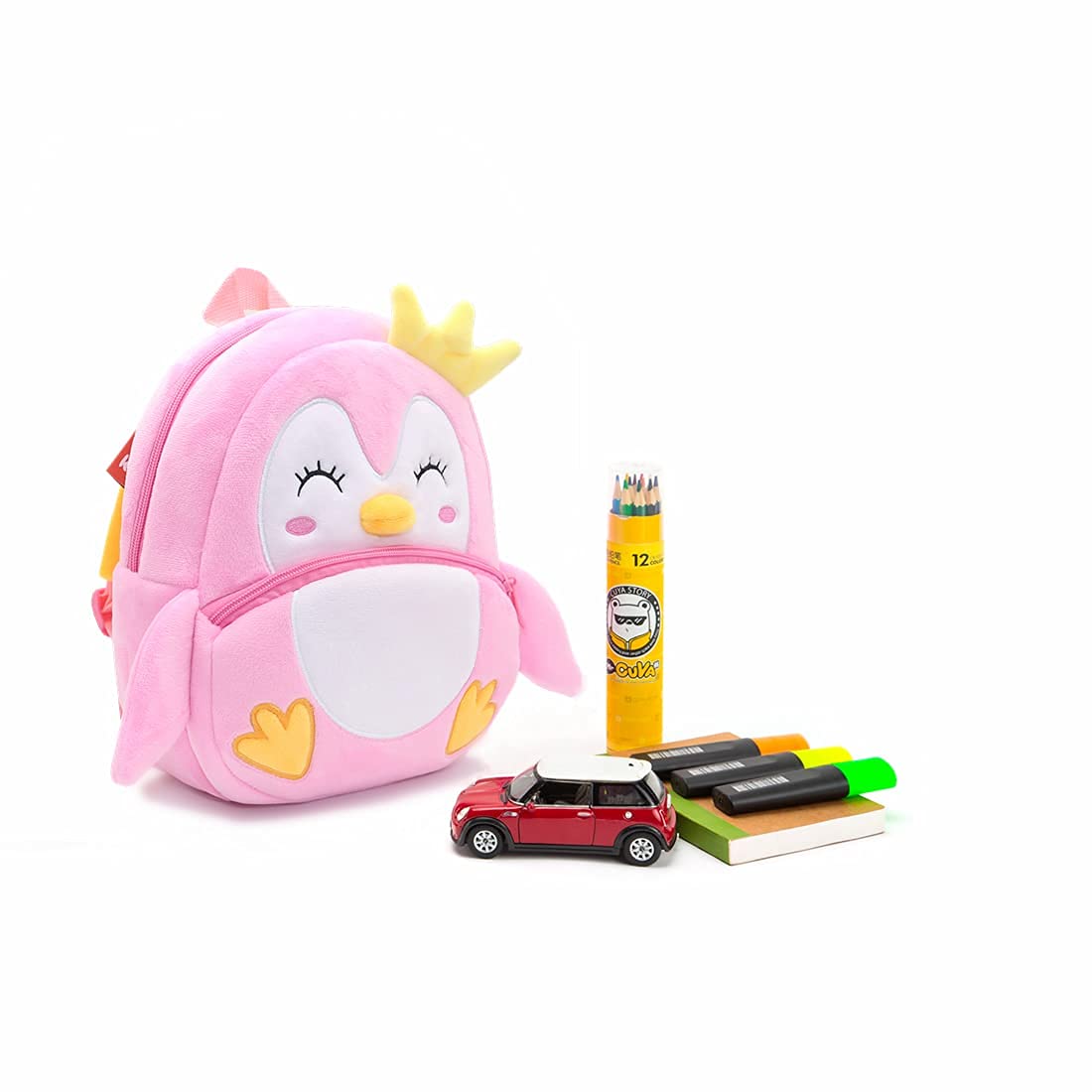 NICE CHOICE Cute Toddler Backpack Toddler Bag Plush Animal Cartoon Mini Travel Bag for Baby Girl Boy 2-6 Years(Grey Elephant)