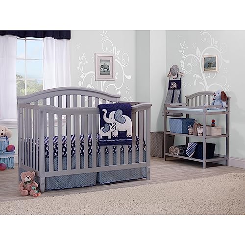 SORELLE FURNITURE Berkley Crib and Changer with Slat Panel Back Classic -in- Convertible Diaper Changing Table Non-Toxic Finish Wooden Baby Bed Toddler Childs Daybed Full-Size Nursery - White