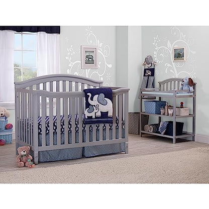 SORELLE FURNITURE Berkley Crib and Changer with Slat Panel Back Classic -in- Convertible Diaper Changing Table Non-Toxic Finish Wooden Baby Bed Toddler Childs Daybed Full-Size Nursery - White