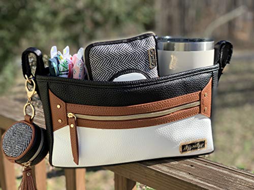 Itzy Ritzy Adjustable Stroller Caddy and Organizer Bag Featuring Front Zippered Pocket, 2 Built-in Interior Pockets & Adjustable Straps to Fit Nearly Any Stroller (Chai)