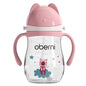 Leakproof Sippy Cups, Double Sealing No Spill Water Bottle with Weighted Straw and Non-Slip Handle for Toddler 1-3 Years, Tritan Baby Cups 12+ Months, 270ml/9oz (1Pack,Pink)