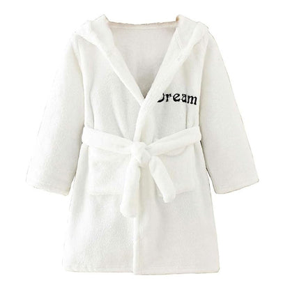Unisex Baby Hooded Bathrobe Kids Flannel Pajamas Dressing Gown for Boys Girls