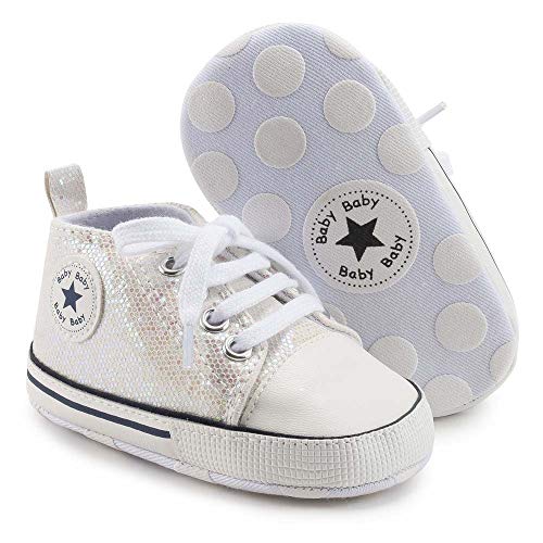 Unisex Baby Girls Boys Canvas High-top Shoes, Newborn Infant Anti-Slip Soft Sole Frist Walking Breathable Sneakers