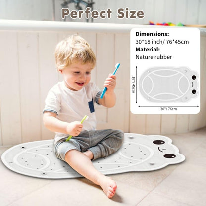 Bath Mat for Tub Non Slip Baby, Kids Bathtub Mat, 30"x18" Bath Mat for Baby, Natural Rubber no Odors, Textured Surface and Strong Suction Cups for Double Anti-Slip, Easy to Clean, Green