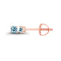 14K Gold Plated 925 Sterling Silver Hypoallergenic 3mm Round Genuine Birthstone Solitaire Screwback Stud Earrings