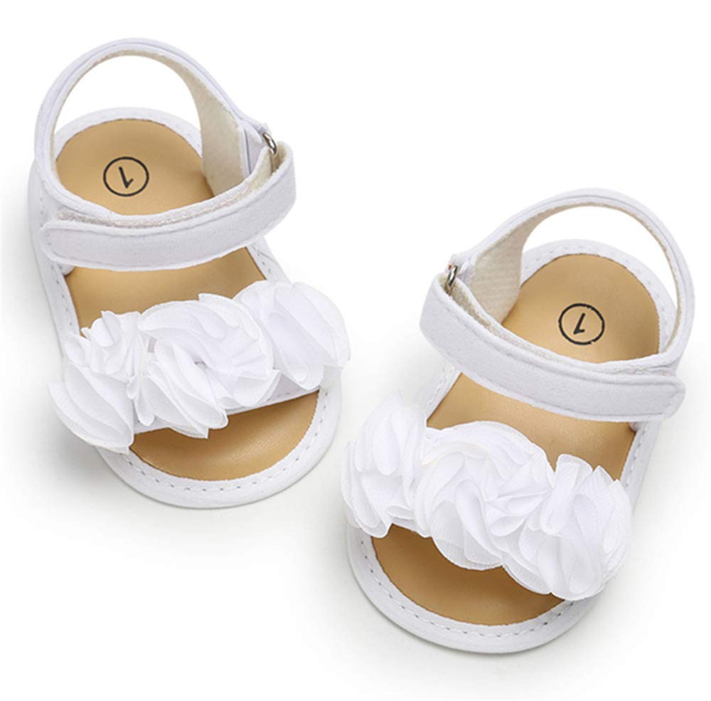 LAFEGEN Infant Baby Girls Summer Sandals Newborn Toddler First Walker Crib Dress Shoes