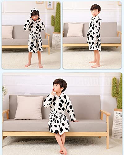 Unisex Baby Hooded Bathrobe Kids Flannel Pajamas Dressing Gown for Boys Girls