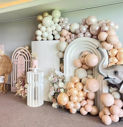 Dusty Blue Balloon Garland Double Stuffed Slate Pastel Blue White Sand Pearl Balloon Arch Kit for Baby Shower Birthday Bridal Shower Wedding Graduation Party Decorations