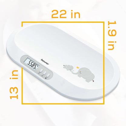 Beurer BY82 Multifunctional Baby Scale for Infants, Pets, Kids, & Adults up to 396lbs, Measures in 4 Units with Backlit Digital Display & Hold Function for Accuracy, Animal Scale for Cats and Dogs