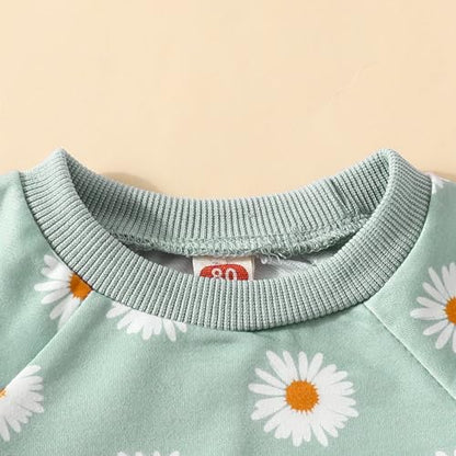 AMAWMW Infant Baby Girl Clothes Long Sleeve Loose Sweatshirts Pockets Pants Headband Outfits Fall Winter Spring Gift