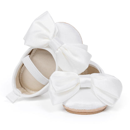 Meckior Infant Baby Girls Boys Handmade Princess Flats Toddler First Walkers Soft PU Leather Non-Slip Crib Wedding Dress Shoes