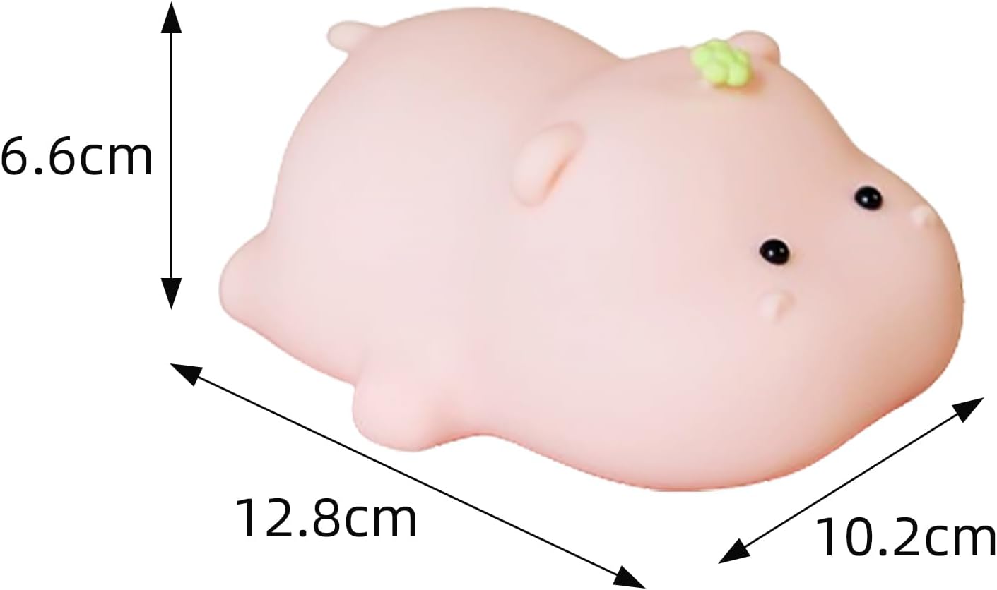 Night Light for Kids, Cute Pink Silicone Hippo Night Light, Rechargeable, Touch Sensor Bedside Table Lamp, Squishy Animal Led Lamp for Bedroom Living Room Gift Decor, Red, AAB-00212