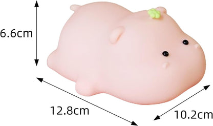 Night Light for Kids, Cute Pink Silicone Hippo Night Light, Rechargeable, Touch Sensor Bedside Table Lamp, Squishy Animal Led Lamp for Bedroom Living Room Gift Decor, Red, AAB-00212