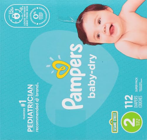 Pampers Diapers - Baby Dry - Size 1, 44 Count, Absorbent Disposable Infant Diaper (Packaging May Vary)